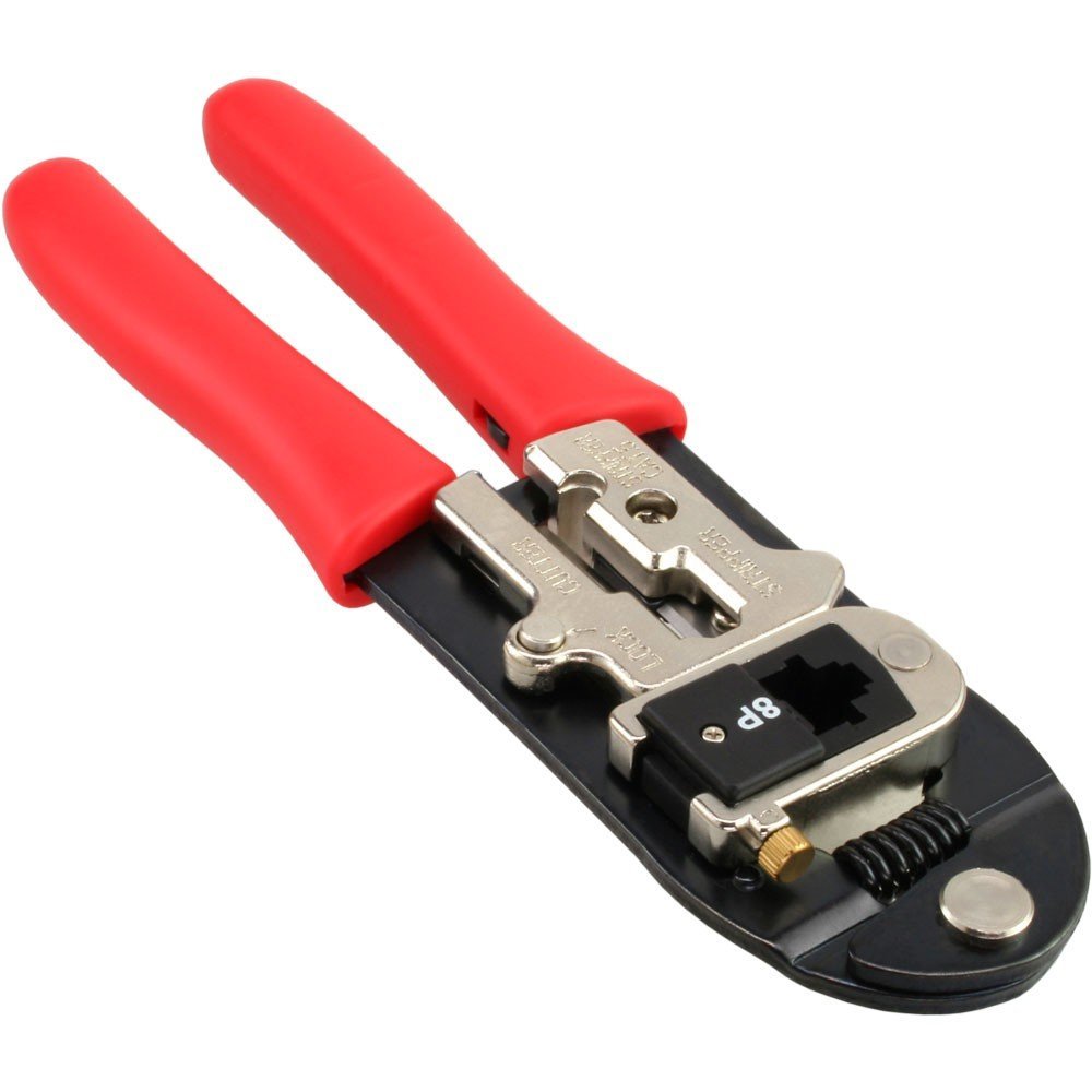 InLine Crimpzange + RJ45-Steckerprofi + modul austauschbar, inkl. Schneid- und Abisolier-Werkzeug