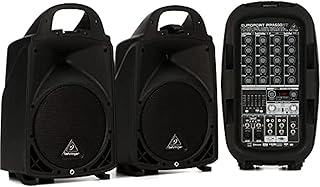 Behringer EUROPORT PPA500BT Ultra-Compact 500 Watt 6 Channel Portable PA System with Bluetooth Technology, Wireless Microphone Option, Klark Teknik Multi-FX Processor and FBQ Feedback Detection