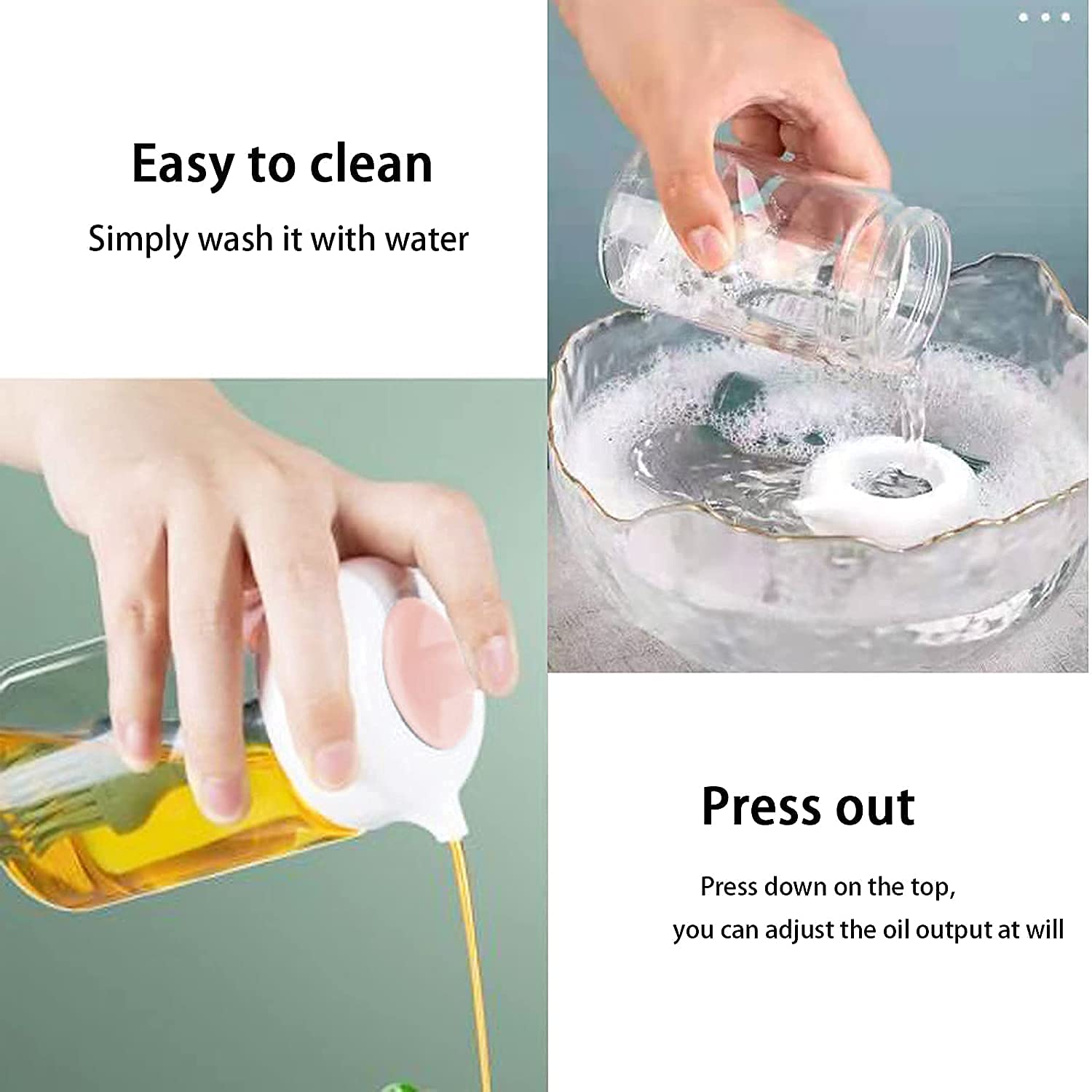 Zinley Oil Dispenser Bottle,Oil Dispenser with Silicone Oil Brush, Wide Opening Oil Bottle, 230ml Oil Container for Cooking, Baking, BBQ, Marinating (Multi Colour, 1 Piece)