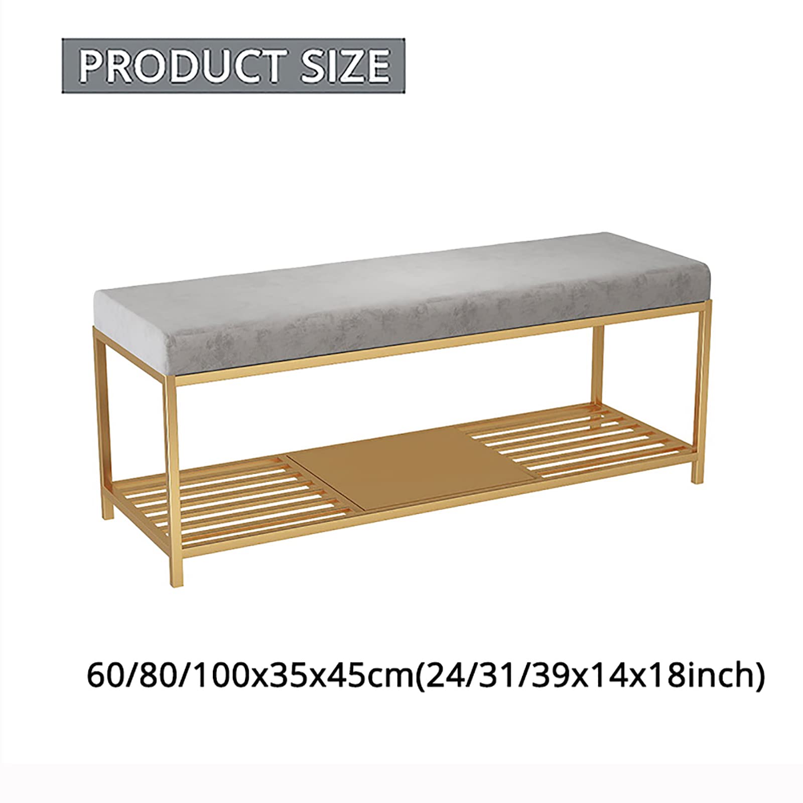 Amazon.co.jp: 高級玄関ベンチ ゴールドシューズラック付き