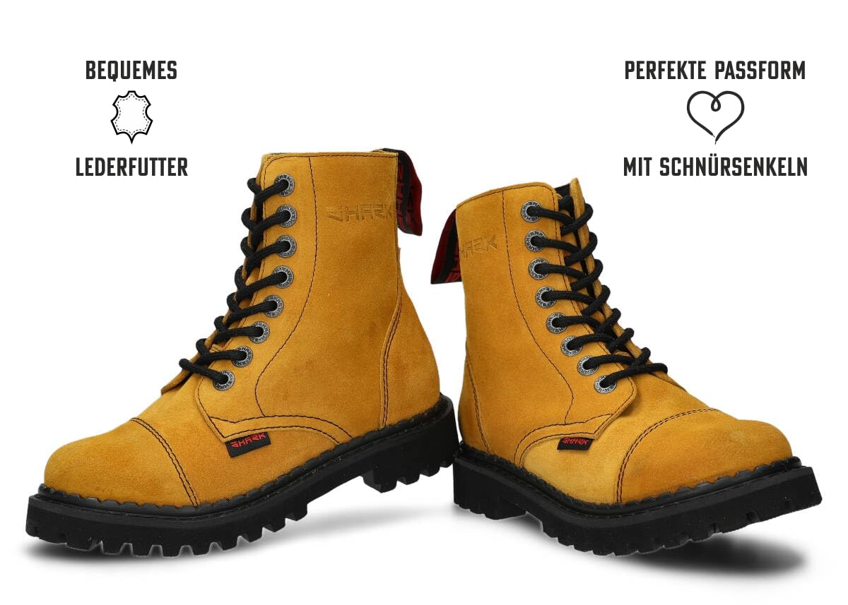 nagaba - Stiefel Damen Herren - Damen Springerstiefel - Damenstiefel - Stiefel Frauen Army Ranger 8H Ultra Leicht Lederschuhe Grunge, Gothic Schuhe, Punk - Unisex, 8-Loch