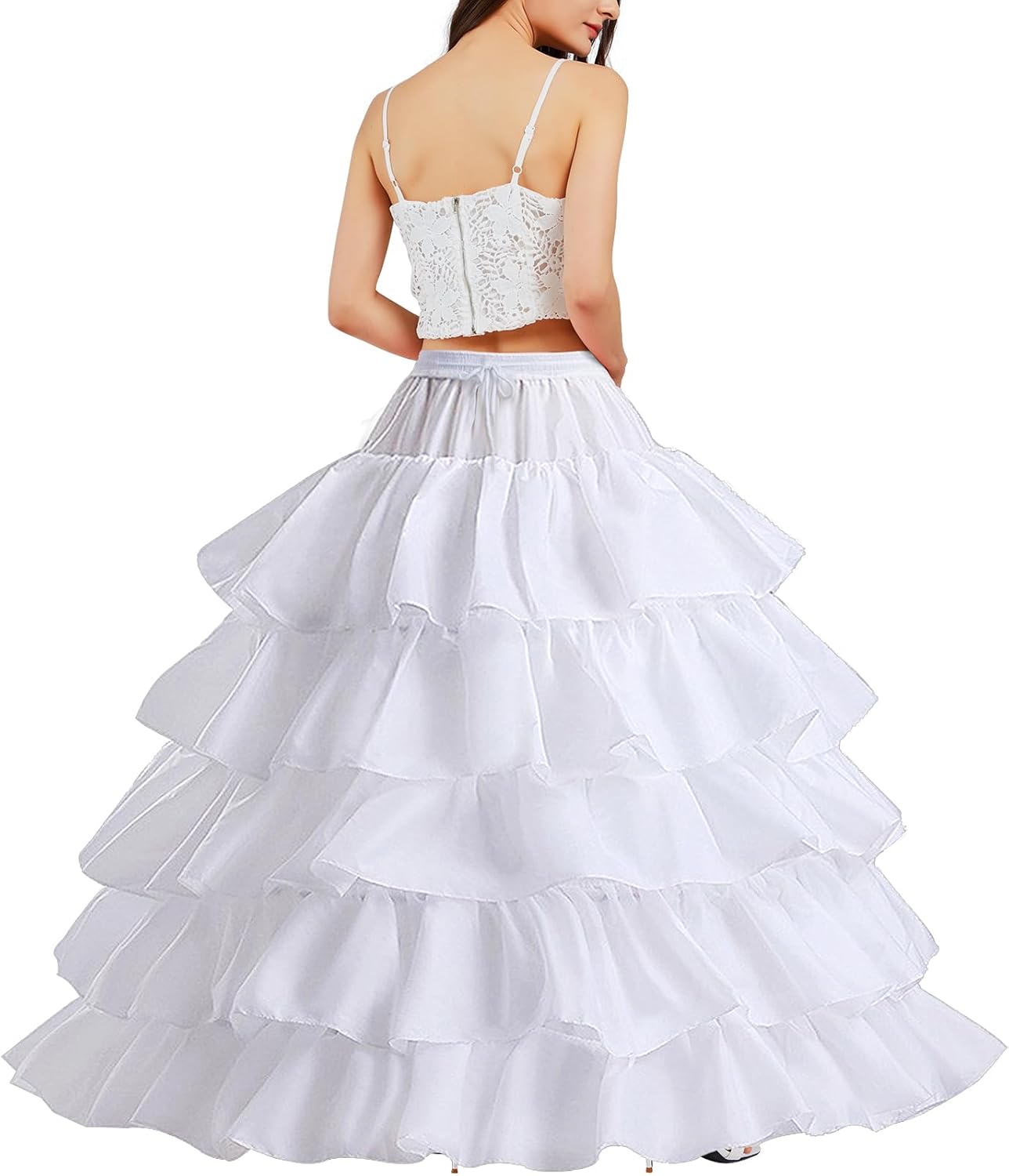 Petticoats for Women 4 Hoop Skirt 5 Layers Ball Gown Half Slips Crinoline Underskirt for Wedding Party Prom - Image 4