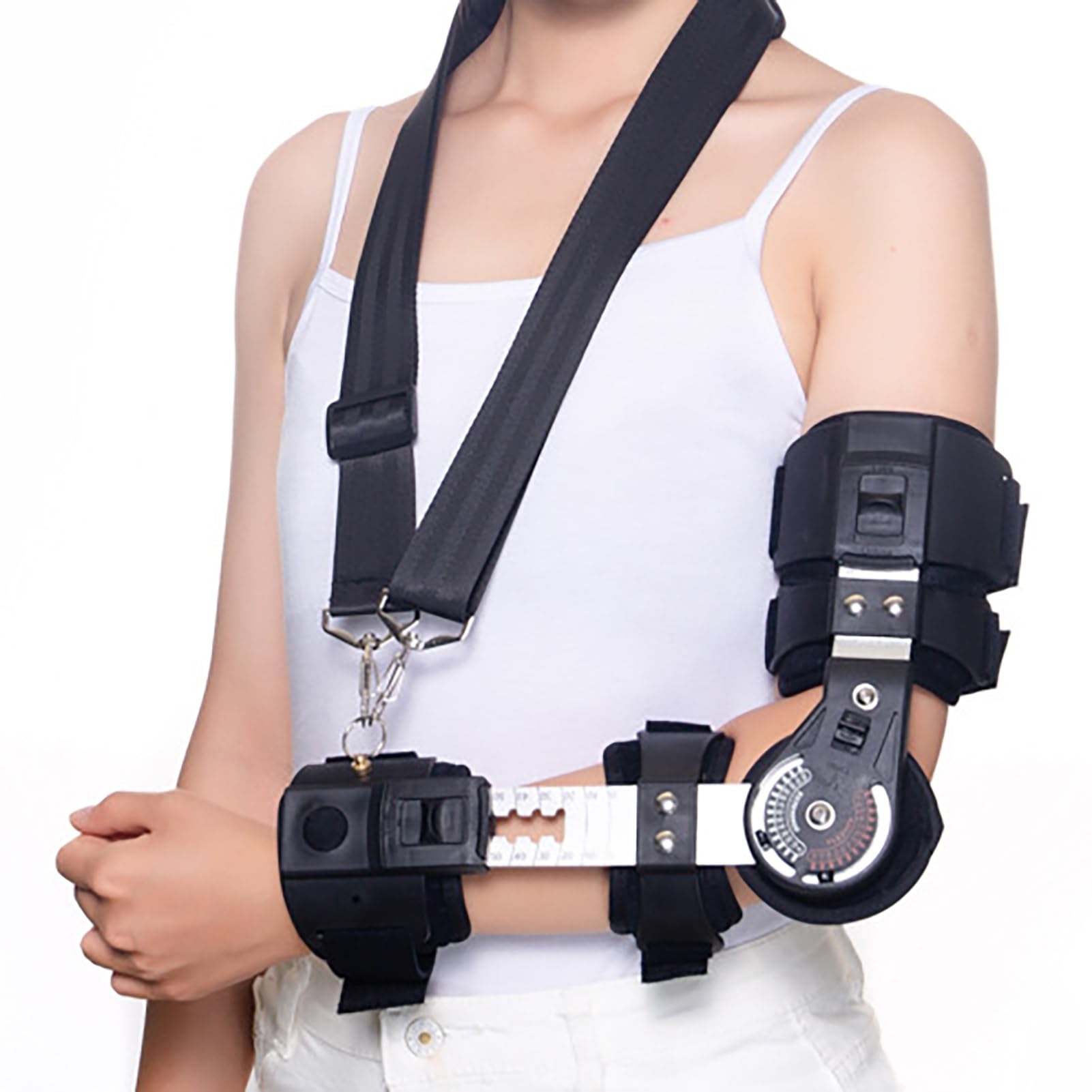 Soporte de Inmovilización de Codo Ajustable Equipo de Rehabilitación Soporte de Corrección de Fractura de Brazo for Lesiones de Codo Lesiones de Ligamentos Fracturas Artritis