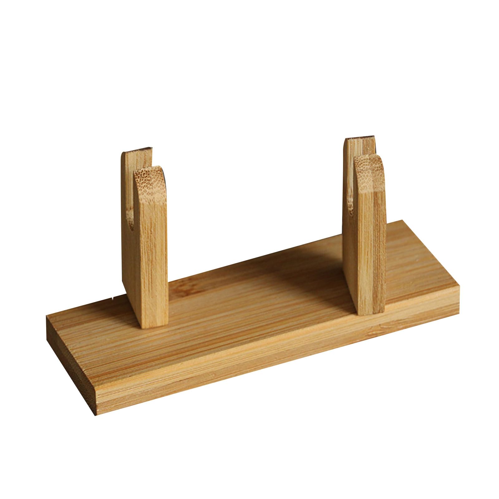 PURPLELILY Elegant Chinese Bamboo Fan Stand Holder Bracket Rack Stand For StablesStylish Desktop Decoration Decor