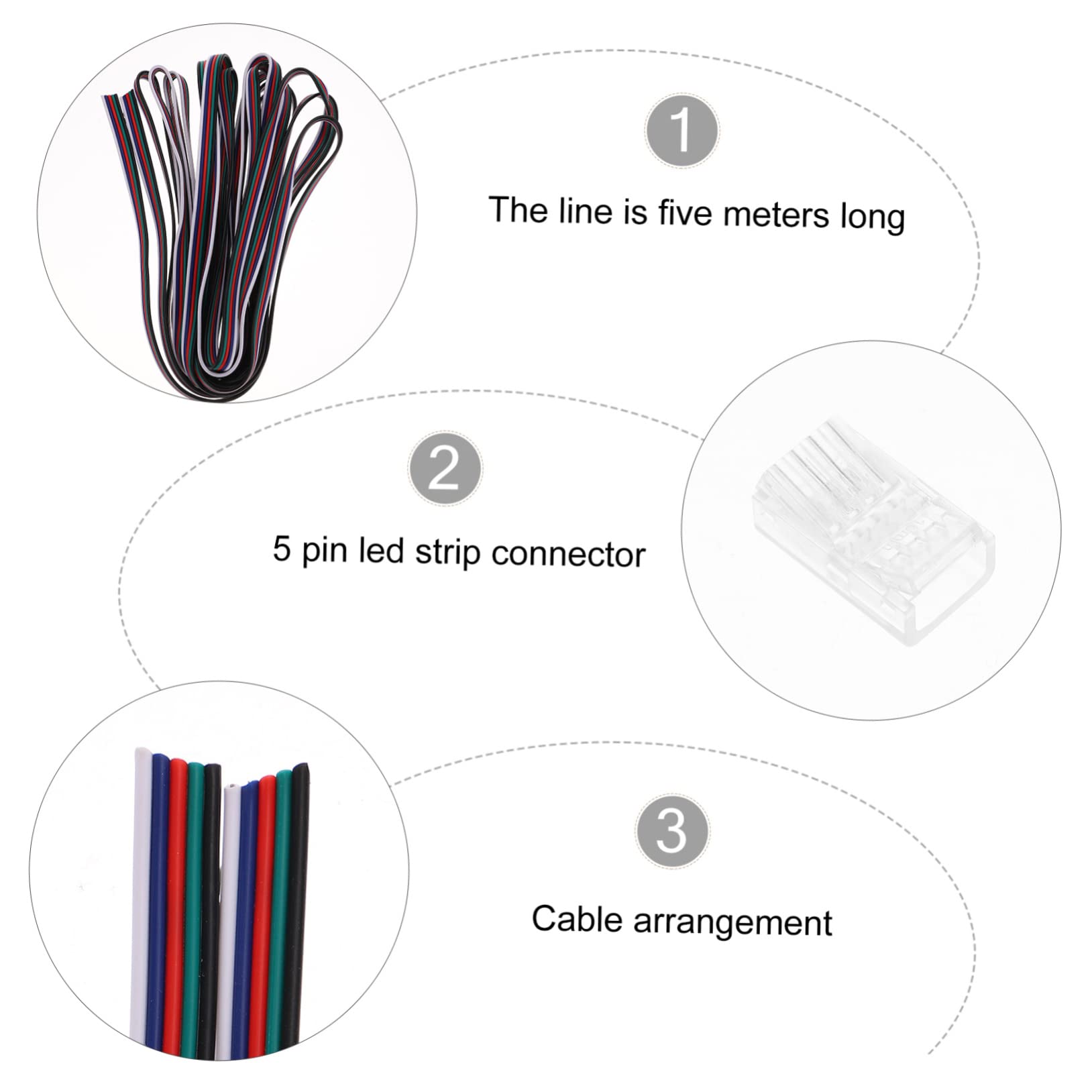 OUNONA 3 Set Connettori LED Saldabili Pin Kit Collegamento per Strisce LED Rgb Facile Installazione e Design Stabile Connettori Cavo Flessibile