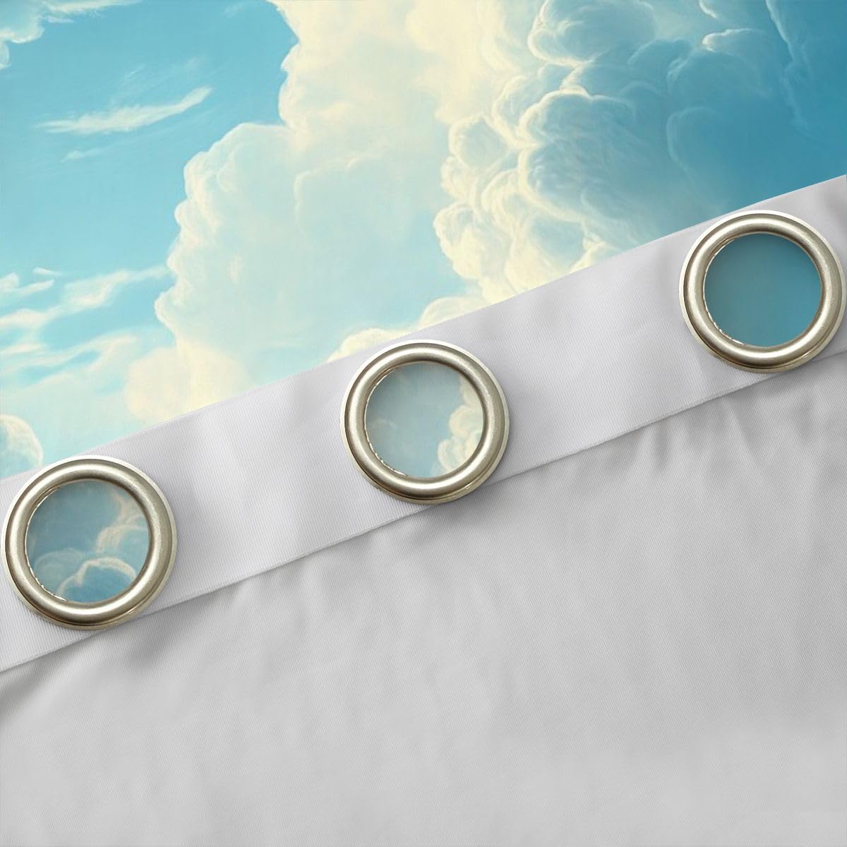 Homewish Rideau Occultant 117x183 cm Clouds,Rideau Bleu Sky,Rideaux Voilage Landscape Design,Voilage Fenetre Enfants Garçons Filles Bleu Sky et Blanc Cloud pour Chambre Salon