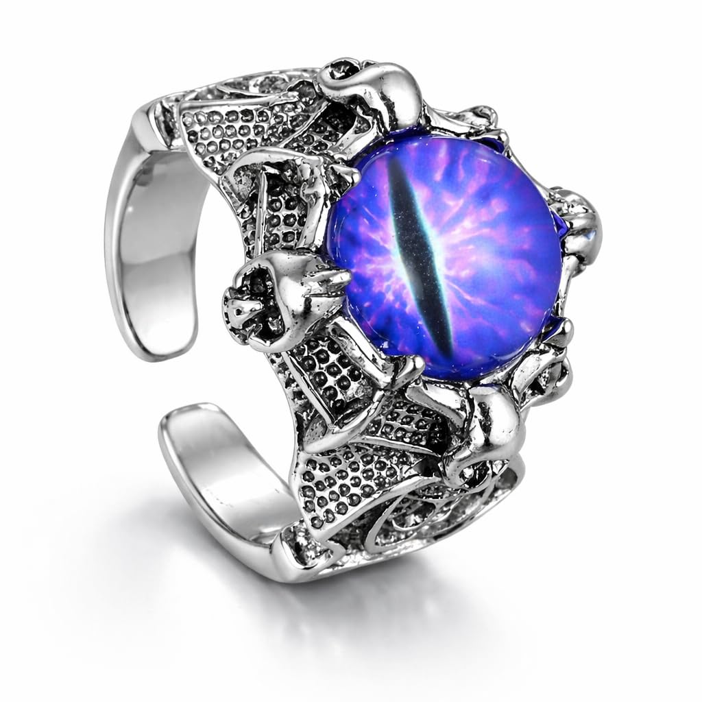 Lovemi Movements Gothic Dragon Skull Evil Eye Statement Ring, Adjustable Silver Finish Stainless Steel, Dragon Eye Design ... - Review, Price and Buying Guide