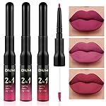 evpct 3Pcs Rose red plum Warm pink Deep cranberry Lip Stain Matte Lip Liner and Lipstick Set Long Lasting labiales matte mate larga duracion listip 24 hour a prueba de agua mate 24 horas originales