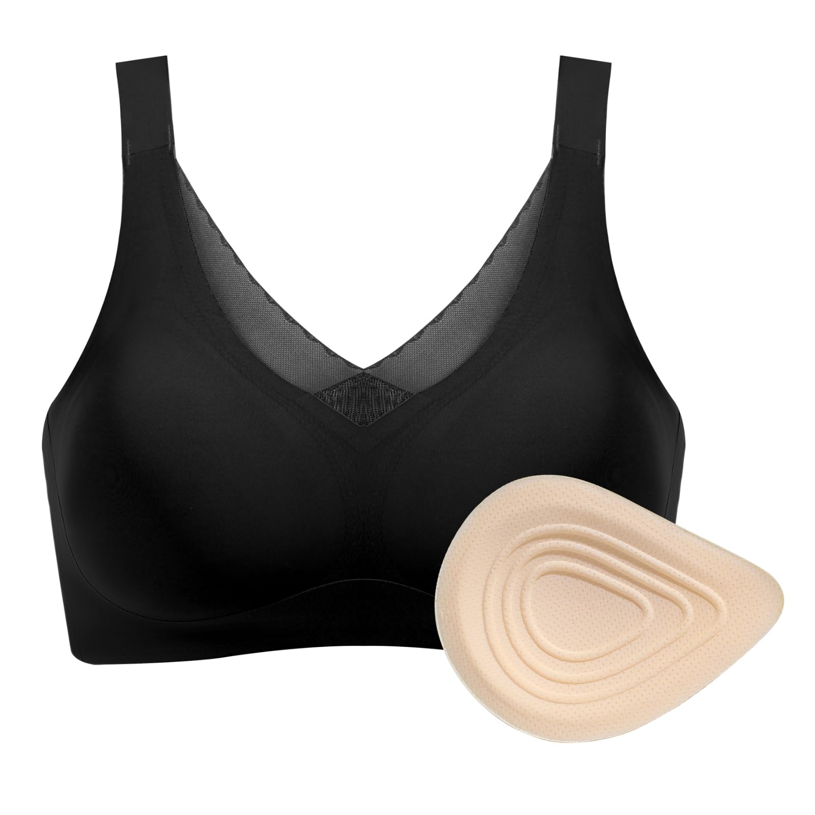 Seamless Post-Surgery Bra with Pocket