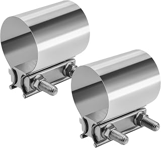 2.5 Exhaust Clamp, 2 1/2 Inch Butt Joint Sleeve Coupler 2 Pcs