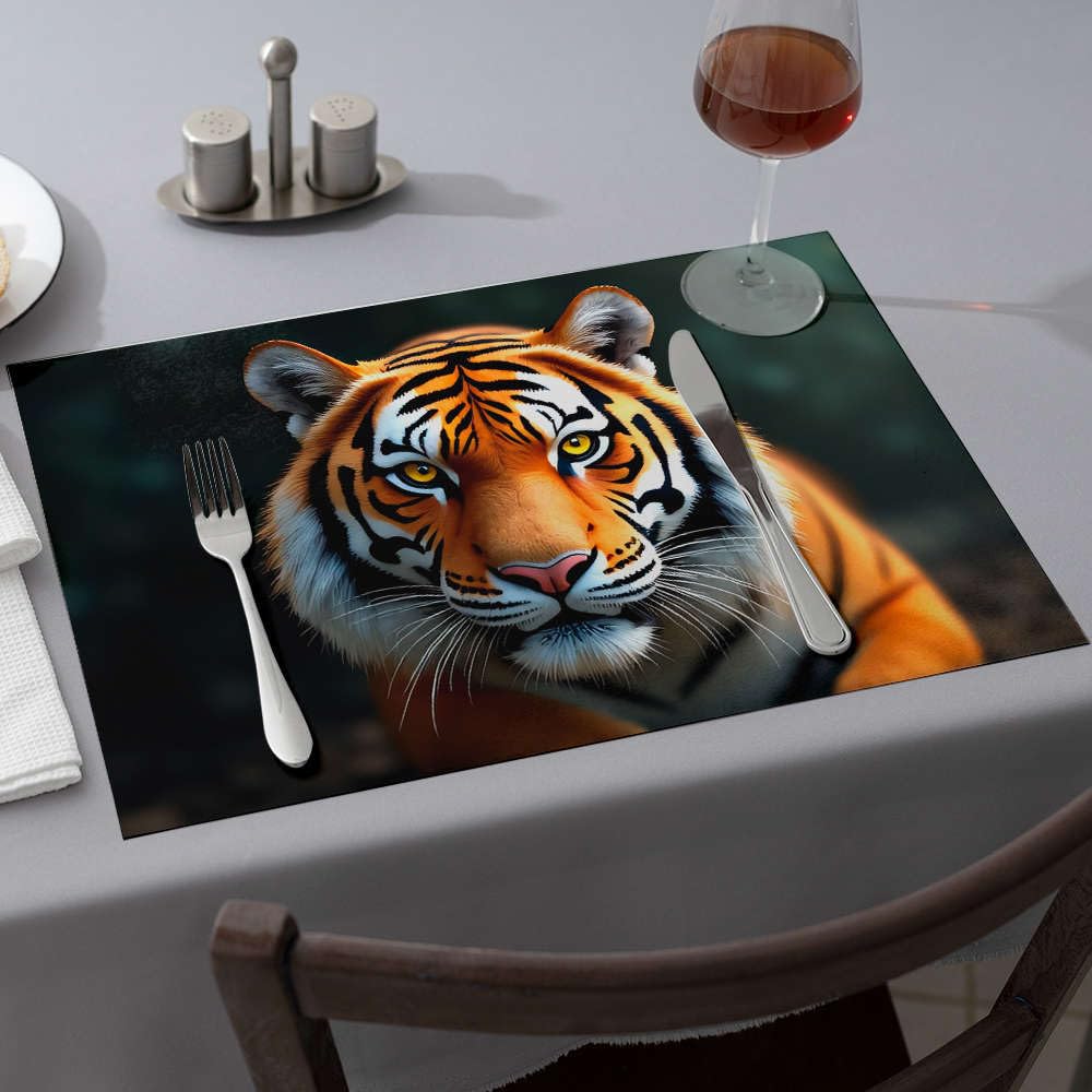 Set de table tigre lot de 6 lavable pour protéger la table de cuisine