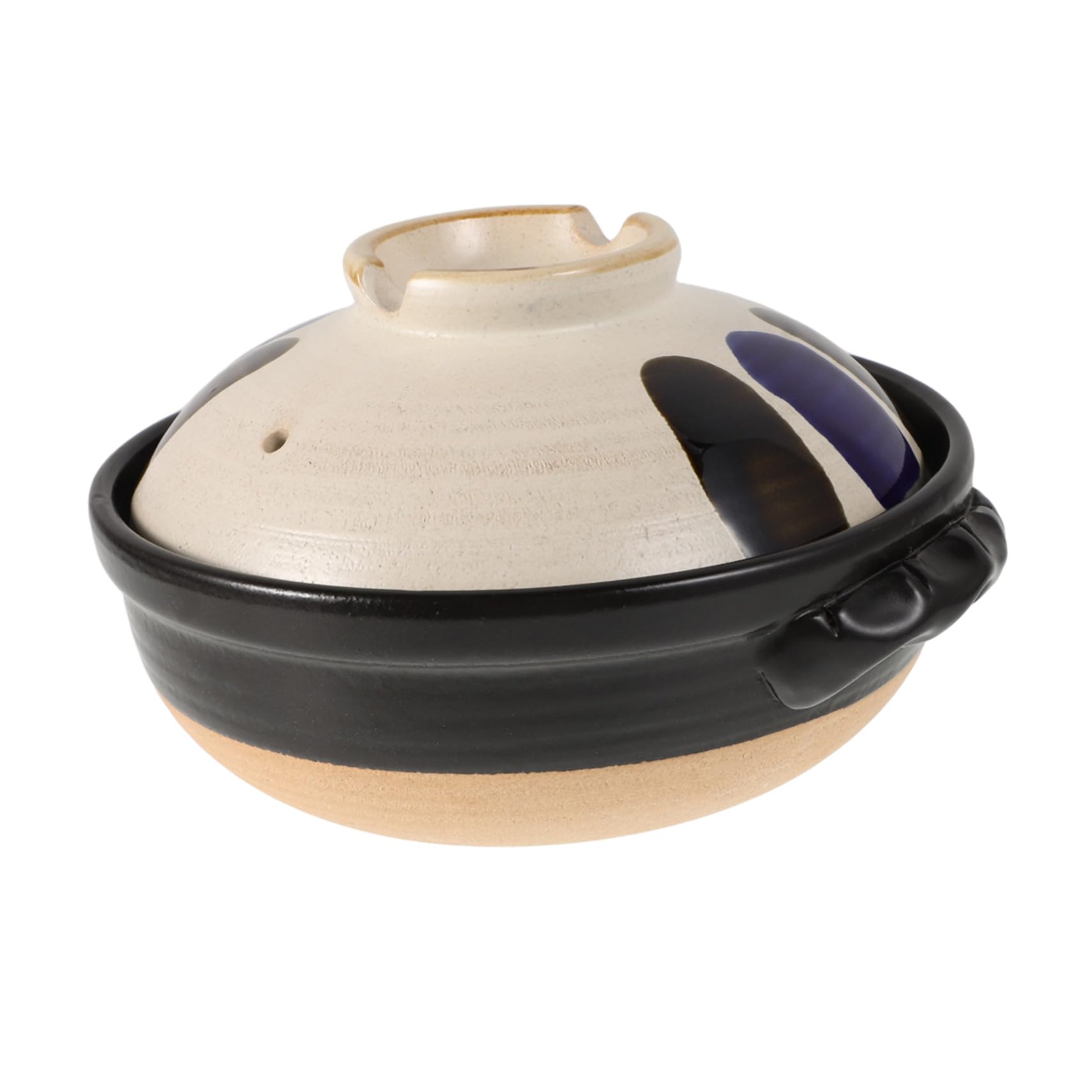 Toyvian Pentola in Terracotta Giapponese Vintage con Doppia Maniglia, Resistente ad Alte Temperature, Versatile per Cucinare Riso e Pasti in Famiglia