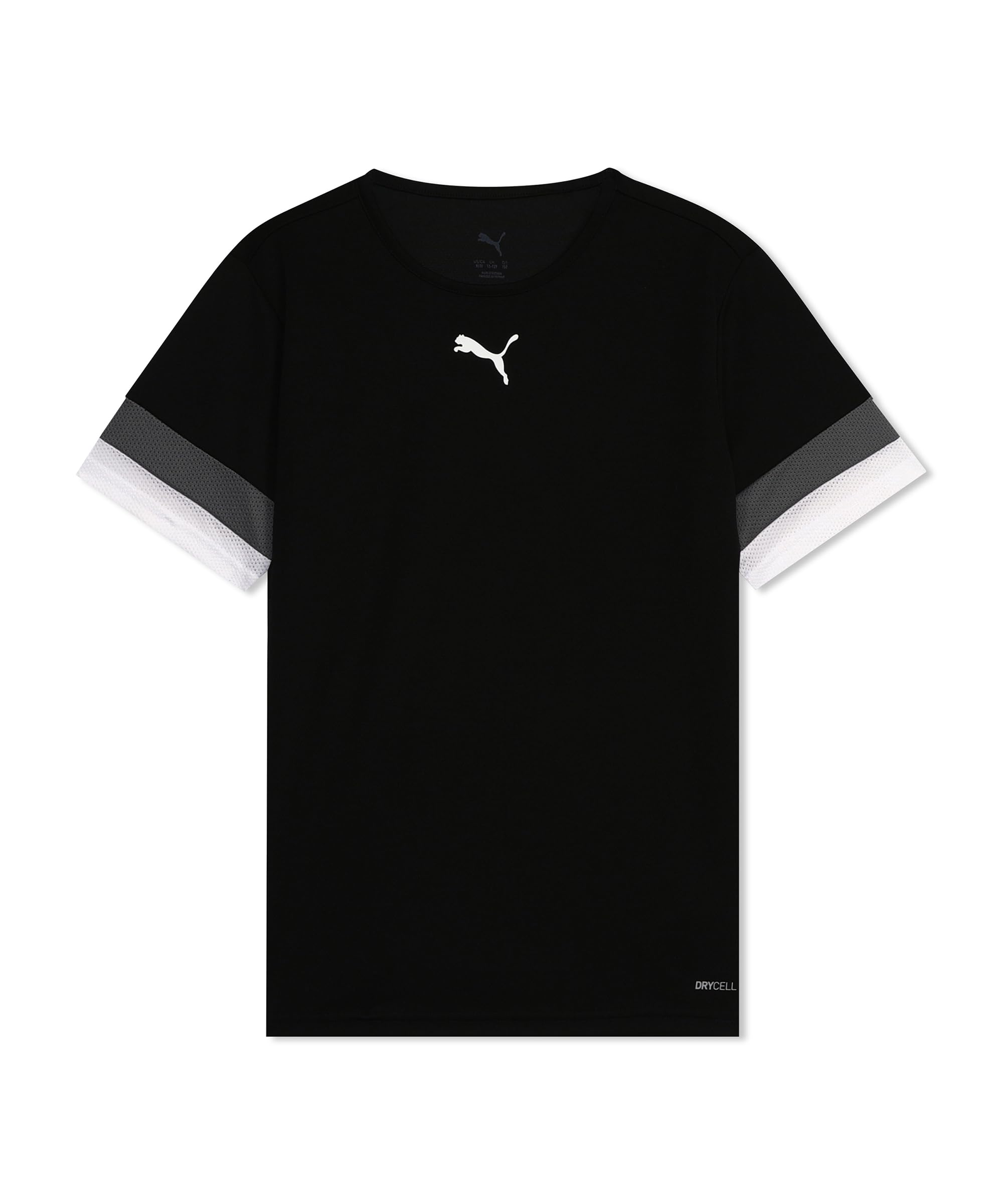 PUMA Unisex Kids Teamrise Jersey Jr Shirt, Puma Black-smoked Pearl-puma White, 164 UK