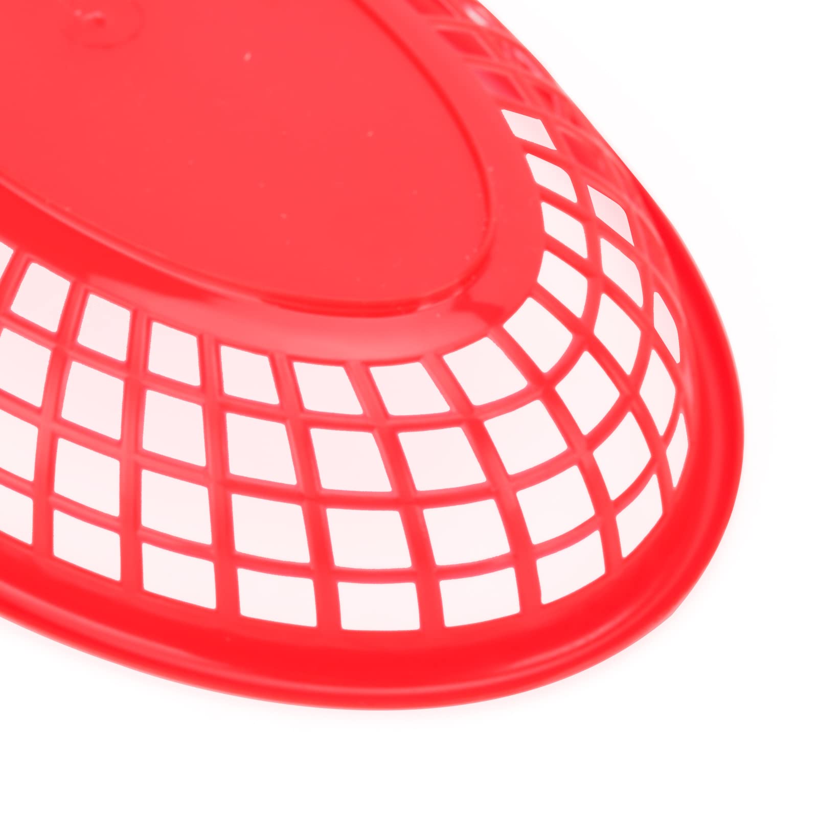 Panier Plastique pour Frites - Lot de 50 Paniers de Restauration Rapide avec 100 Feuilles Papier Deli - Paniers Ovales Rouge 22.5 x 14 x 4 cm pour Snacks, Barbecue, Pique-nique