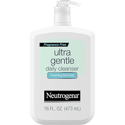 Neutrogena Fragrance Free Ultra Gentle Foaming Daily Cleanser, Hydrating Face Wash for Sensitive Skin, Removes Makeup & Gently Cleanses Without Over Drying, Hypoallergenic, 16 fl. oz