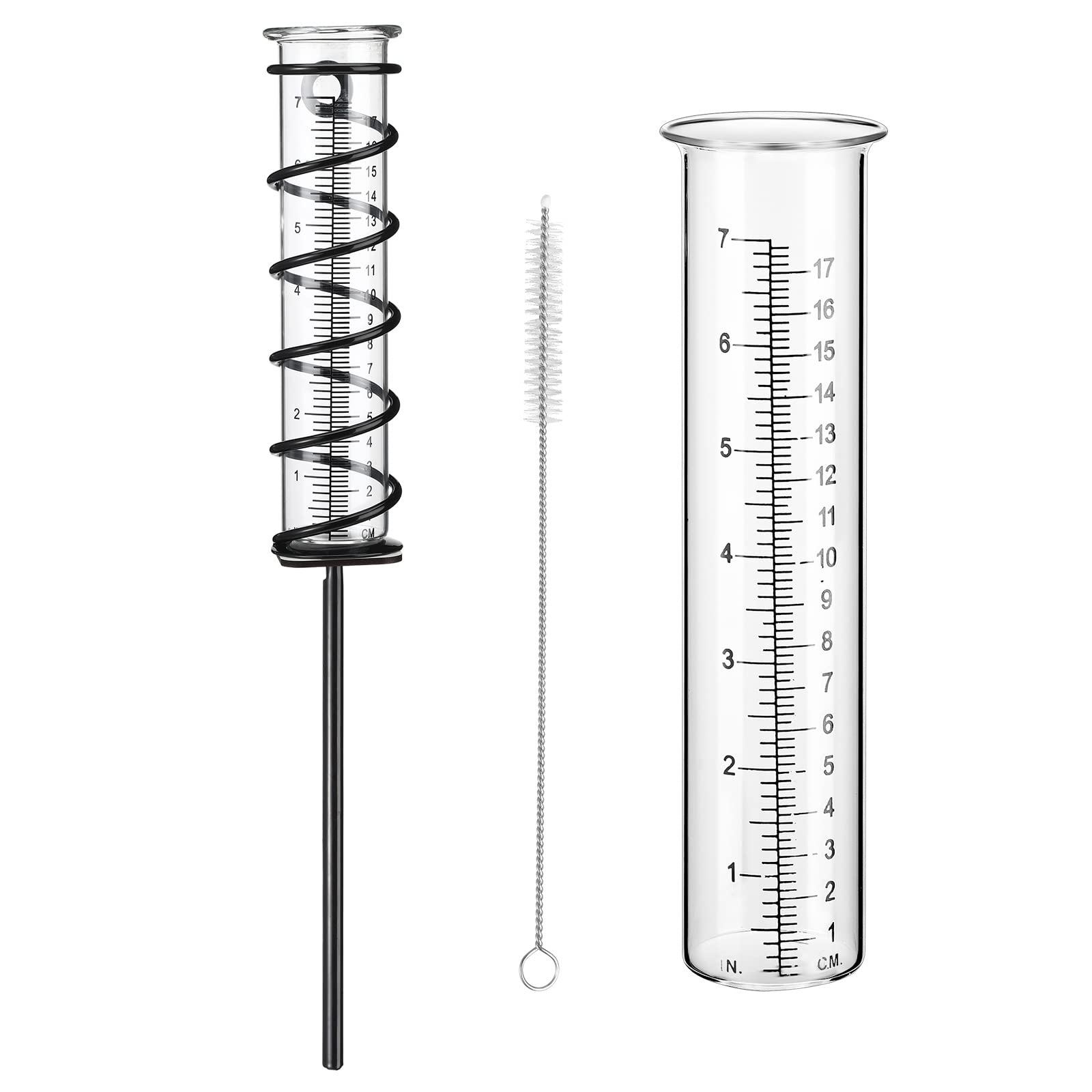 Buy 3 Pieces Glass Rain Gauge Outdoor Big Capacity Metal Frame Rain Gauge Detachable Rain Gauge