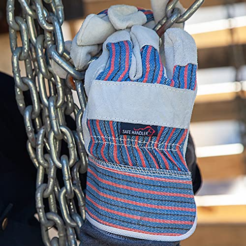 Safe Handler Work Leather Gloves With Interior Lining | Cool Cotton Lined Backing, Split Leather Safety Cuff Work Gloves, Lightweight & Versatile, 72 Pairs (144 Gloves) #TOP1