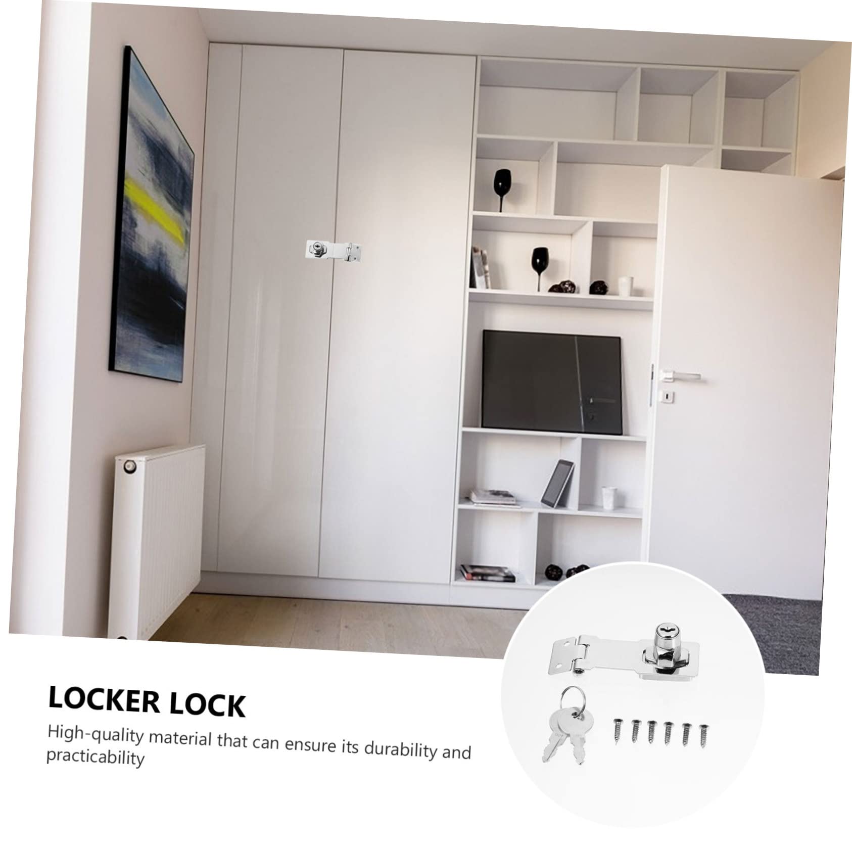 Uonlytech 3sets Serratura Scorrimento Di Chiusura Sicura Per Porte e Armadietti Design Leggero e Facile Installazione Con Due Chiavi Resistente Alla Corrosione