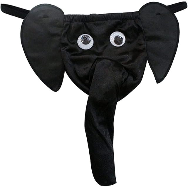 Bommi Fairy Men's Elephant Underwear Pouch Briefs Long U Bulge Pouch Sexy Low Waist Funny Underwear Briefs G-String Lover Gift