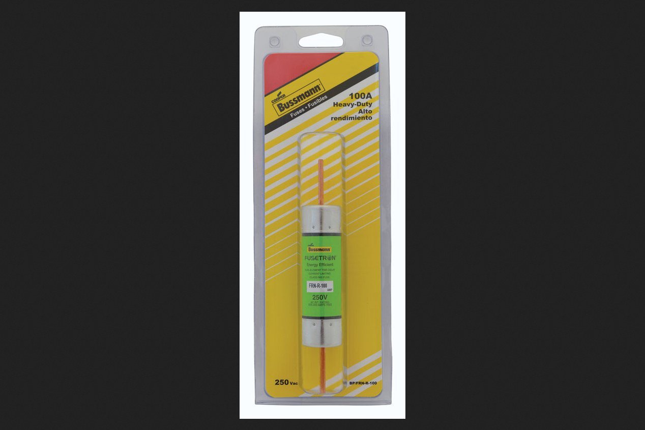 BussmannBP/FRN-R-100 100 Amp Fusetron Dual Element Time-Delay Current Limiting Class RK5 Fuse, 250V Carded UL Listed