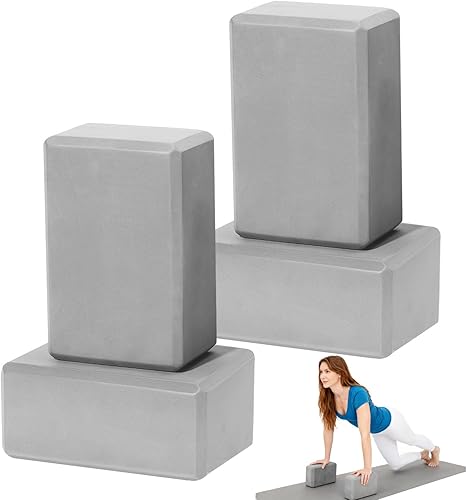 Paquete de 4 bloques de yoga  Bloques de espuma EVA prémium para entrenamiento de pilates, estiramiento, meditación, ladrillo de yoga para