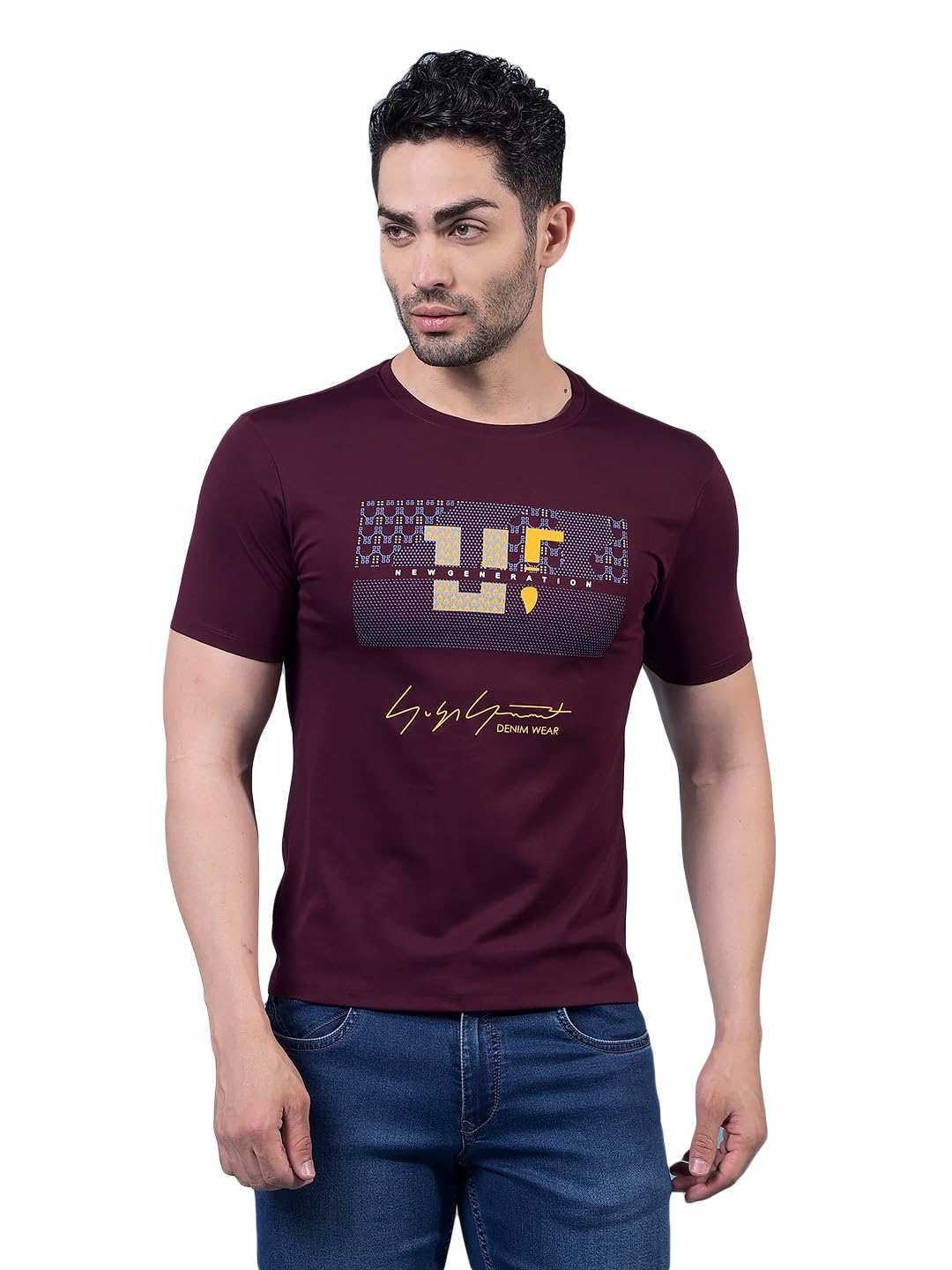 Pack of 1 Super Combed Cotton Mens Printed T-Shirt-image-13