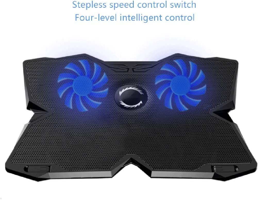 Base Refrigeradora Portatil Escritorio Radiador Enfriador Soporte De Enfriamiento Base Ventilador Dual USB 2 Puertos 3 Ángulo Ajustable Laptop Pad para Gaming Estable Ergonómico(Blue)
