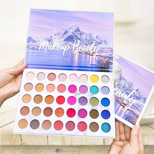 Abelyn Colorful Eyeshadow Palette 40 Shades Highly Pigmented Matte Shimmer Eye Shadow Pallet Pressed Glitter Makeup For Women Beauty #TOP7
