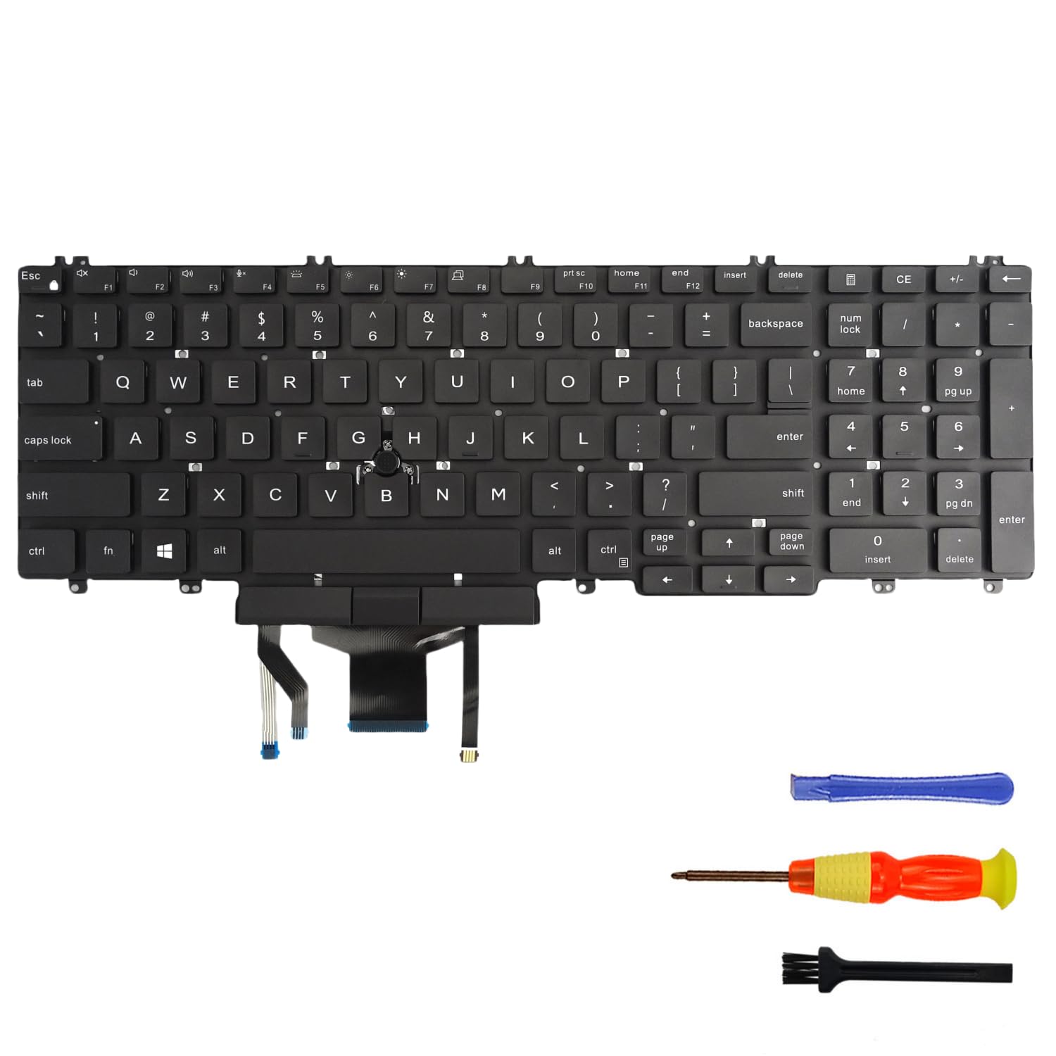 Dla Dell Latitude 5500 5501 5510 5511 Precision 3500 3501 3540 3541 podświetlana klawiatura (US, podświetlenie)