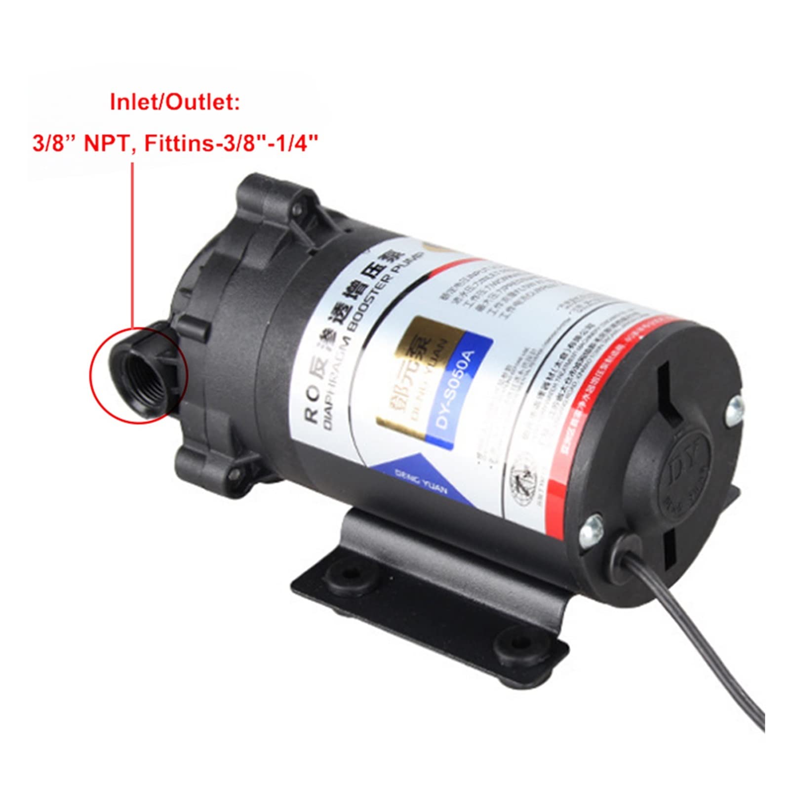System filtracji wody, Filtr wody DC24v pompa wspomagająca wodę wysokie ciśnienie z transformatorem DC24v 1,5a do maszyny 50/75GPD zwiększ ciśnienie w systemie RO