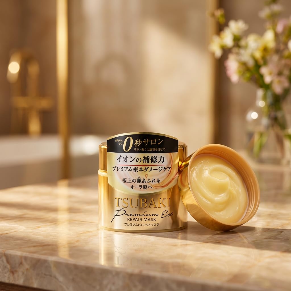 TSUBAKI Premium Ex Reparierende Haarmaske – Intensivpflege für strapaziertes Haar – 180g Tiegel – Hergestellt in Japan