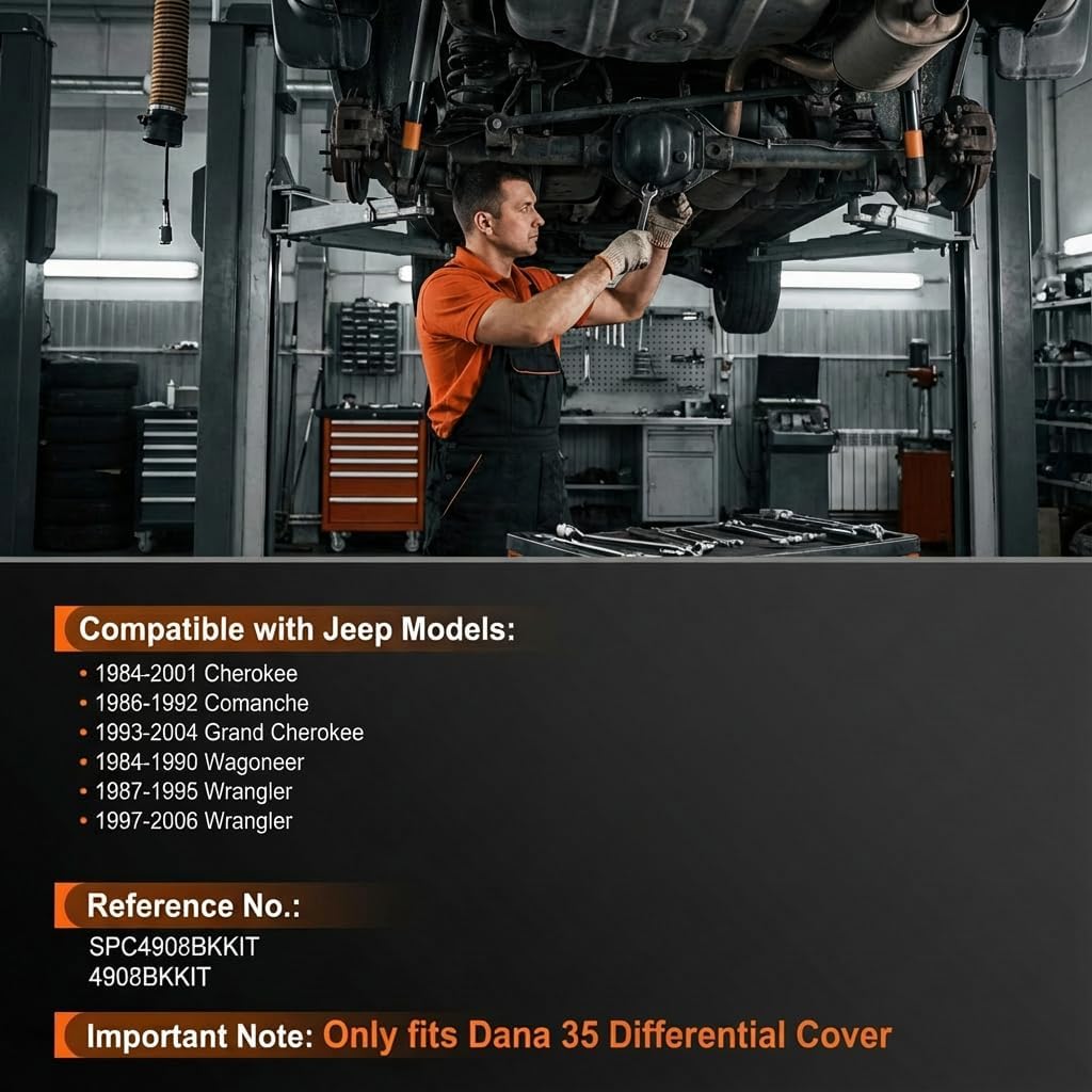 Black Finned Dana 35 Differential Cover w/ 10 Bolts for J.eep YJ Wrangler Cherokee Comanche