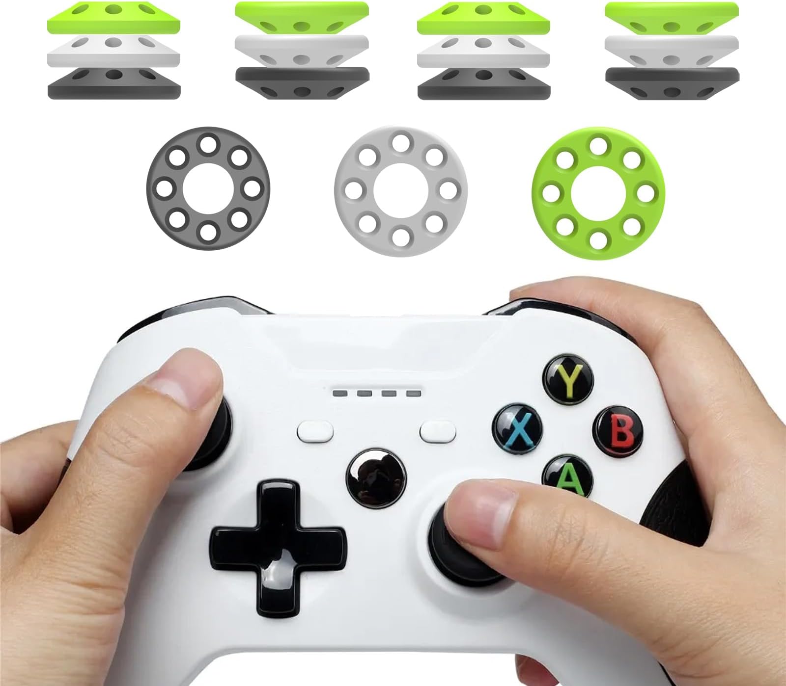 Silicone Precision Rings, Aim Assist Motion Controller Ring Compatible with PS5, PS4, Xbox 360, Xbox One, Xbox Series X/S, Swicth Pro Thumbstick Target Control Rings, Tension Modifier Loop