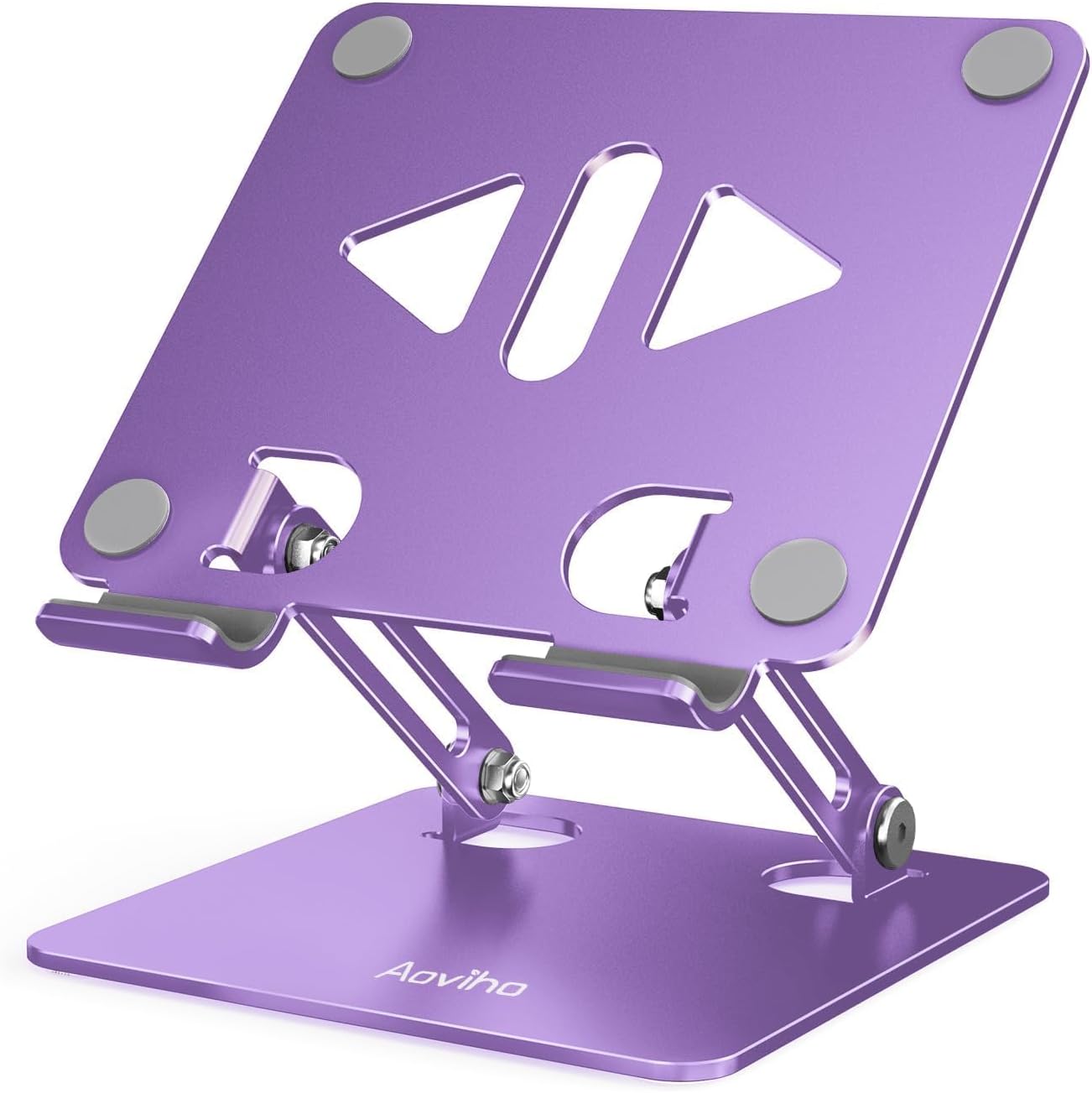Tablet Stand Holder for Desk, Adjustable Desktop Tablet Holder, Foldable Aluminum Tablet Mount for iPad pro 12.9, iPad Air Mini, Samsung Galaxy Tabs Z Fold Kindle Fire 4-12 inch Purple