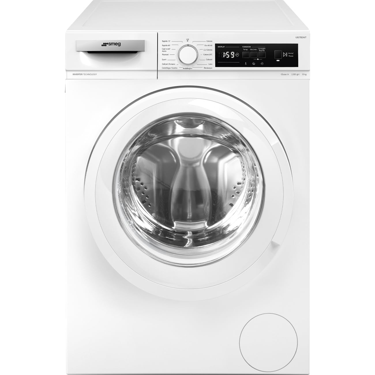 LB1T82AIT - Lavatrice 8 kg, Carica Frontale, 1200 giri, Libera Installazione, Classe energetica A