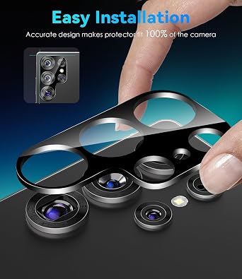 CloudValley [4 Pack Camera Lens Protector for Samsung Galaxy S25 Ultra, 9H Tempered Glass Lens Cover, Anti-Scratch & Case Friendly [Not Affect Flash & Night Shot],Black