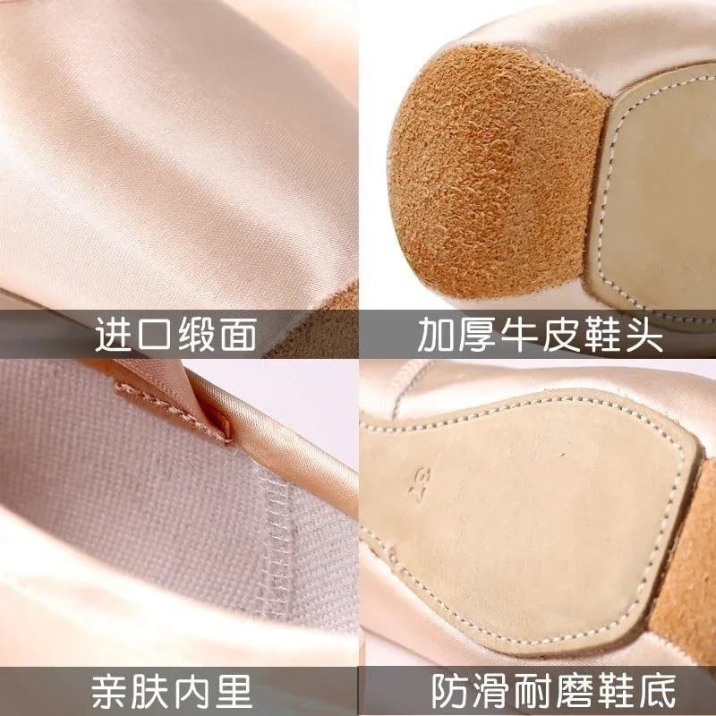 Genérico Zapatillas de Ballet Zapatos de Baile for Mujer Niñas Niño Ballet for Adultos con Cintas Mujer