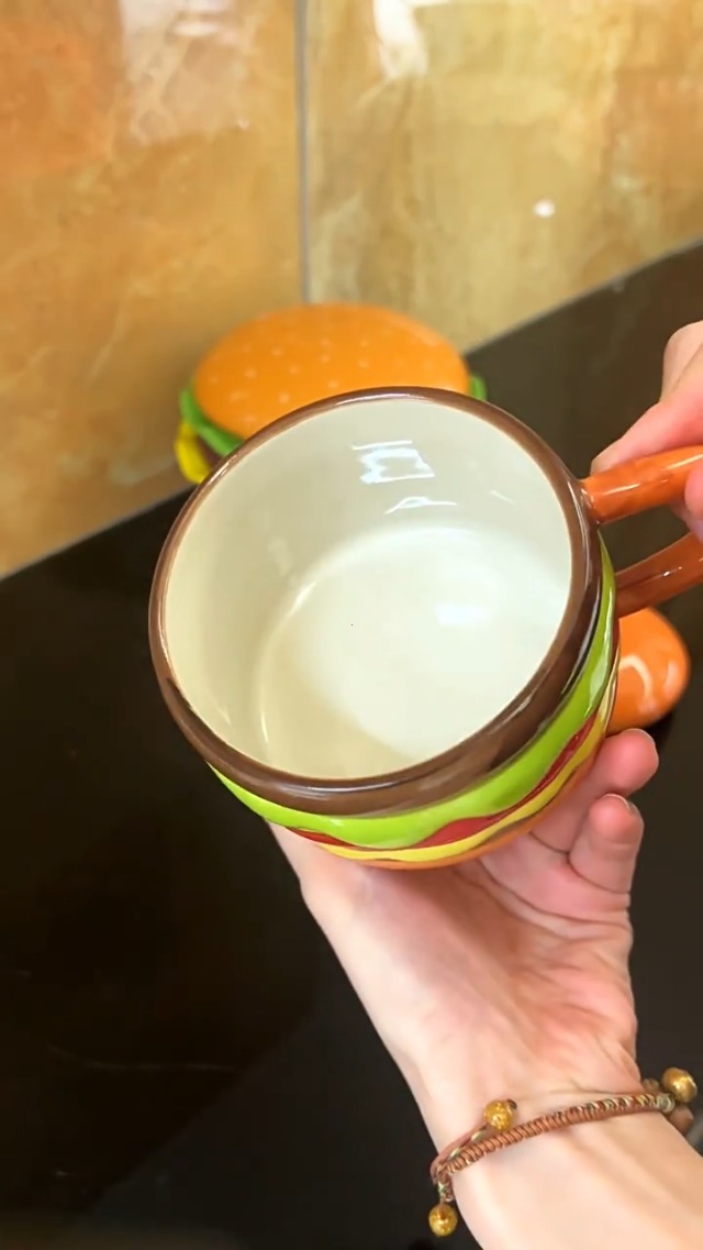 Amazon.com: 300ml/10oz Creative Hamburger Water Cup with Lid, Cute