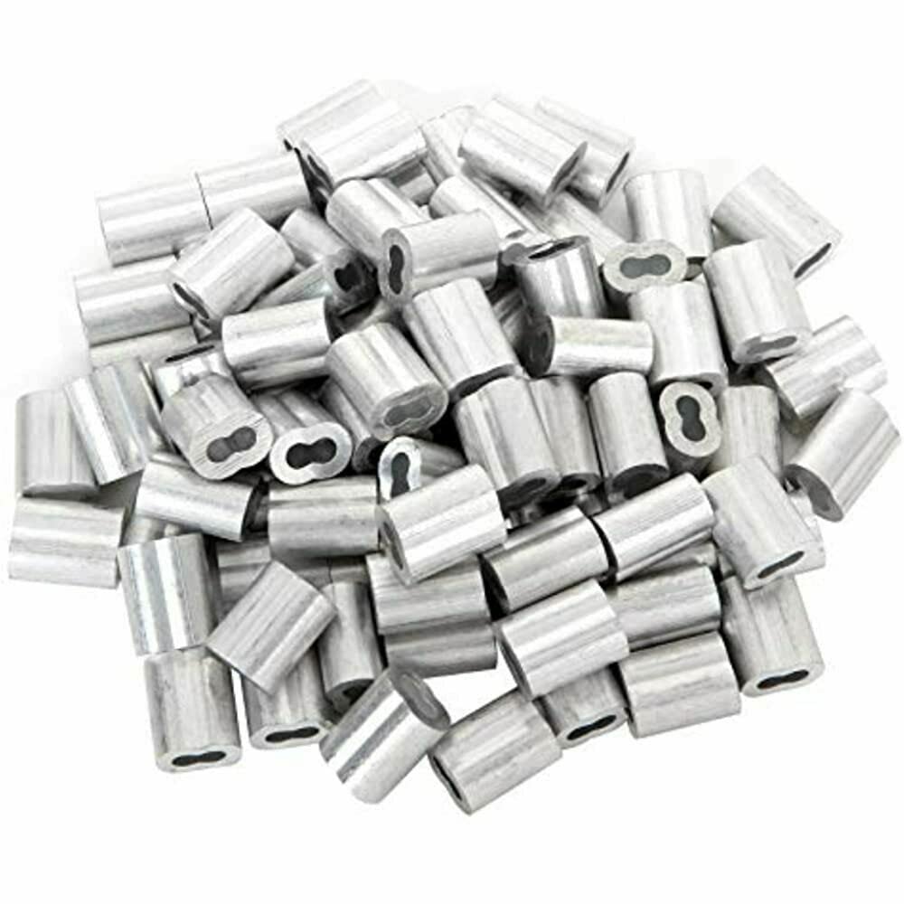 1/8 Aluminum Crimping Loop Sleeves - Cable Ferrule - Wire Rope Sleeves (5000)