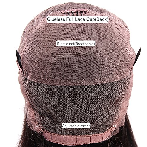 Loose Wave Brown Ombre Human Hair Lace Wigs Indian Remy Human Hair Wig Two Tone #1B/#4 (24inch, Full Lace Wig)