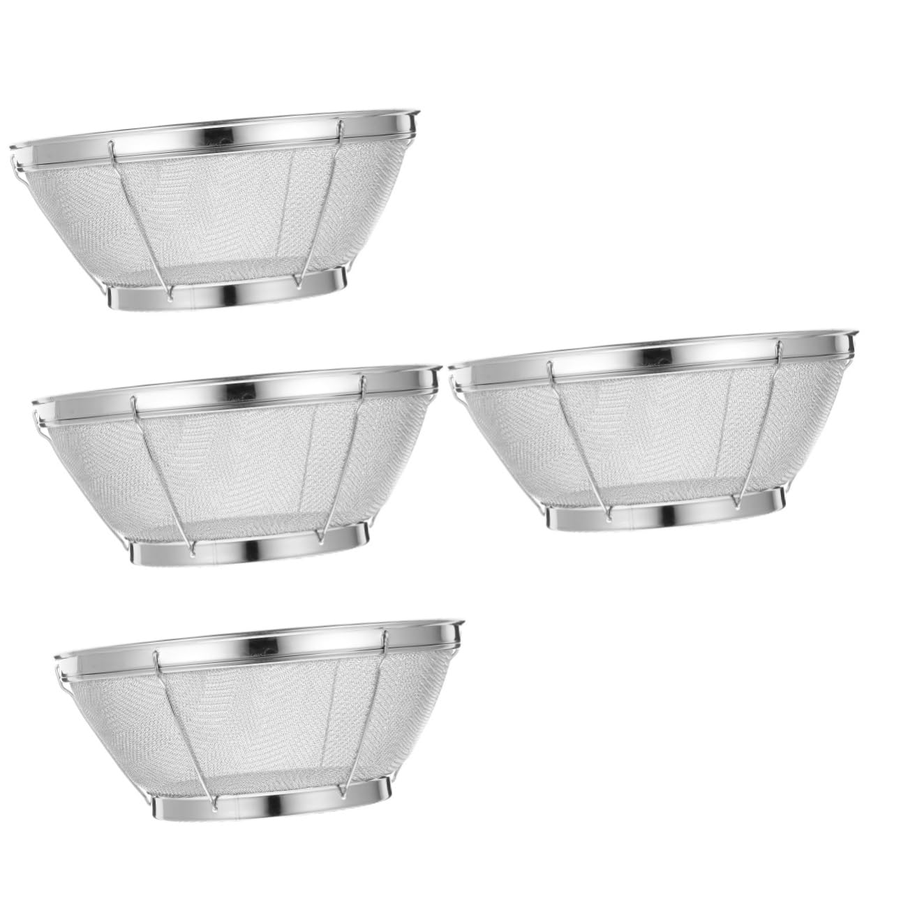 PRETYZOOM 4 Pz Setaccio lava riso in acciaio inox kep drain basket colino per frutta colino scola riso cesto per il lavaggio della frutta scolapasta da cucina Acciaio inossidabile