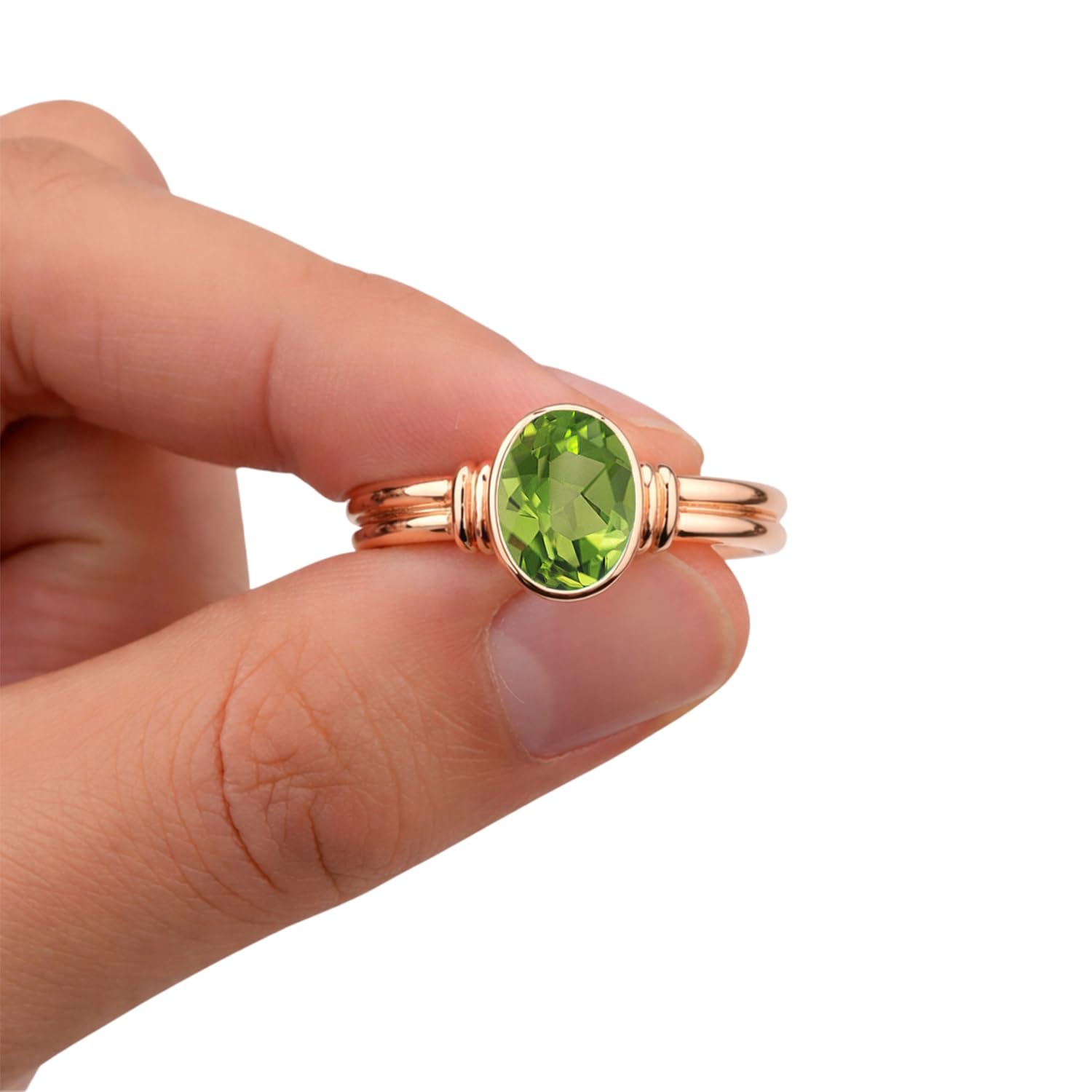 Natural Aqua Chalcedony Ring for Women, Rose Gold Plated Oval Bezel Set Gemstone Ring, Minimalist Stackable Handmade Dainty Jewelry, Elegant Everyday Gift for Her Finger Ring peridot quartz 6