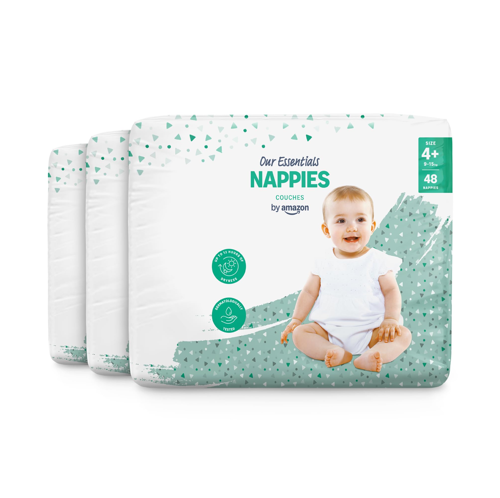 by Amazon Pannolini - Taglia 4+ (9-15 kg) - 144 unità (3 Confezioni da 48)