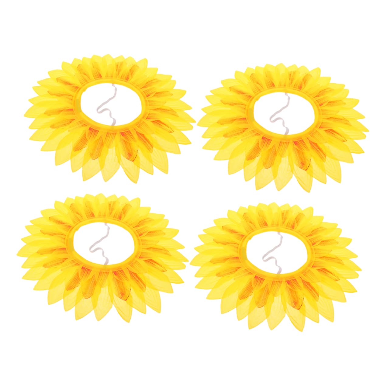 Gogogmee 4pcs Sunflower Headpiece: Yellow Flower Costume Headwear Party Hat Floral Headgear Performance Props for Kids Sports Day and Festival