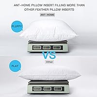 Vista 5 de Insertos de almohada de 30.48x50.8 cm (12x20 pulgadas) Conjunto de almohadas de plumas suaves para interiores, juego de 1, almohadas decorativas