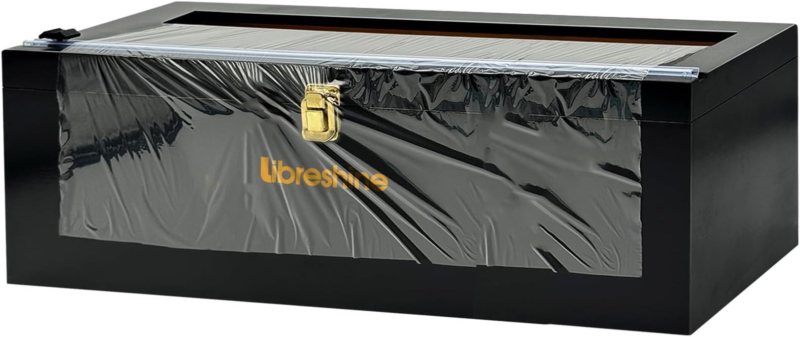 Libreshine Black 18 Inch Plastic Wrap Dispenser with Slide Cutter & Roller, Heavy Duty Bamboo Commercial Film Wrap Holder for 3000ft Food Service Cling Film, 1000ft Foil, Butcher/Freezer/Kraft Paper