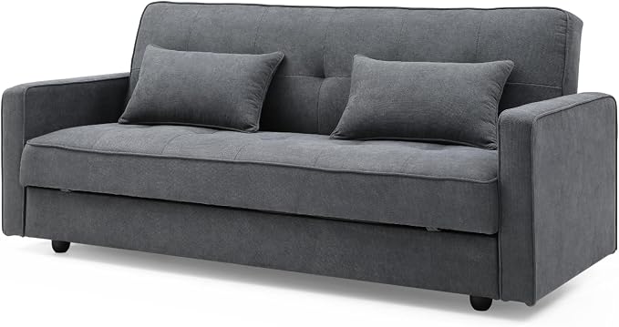 Junny 3 Seater Sofa Bed With Storage - Blue Fabric Sofa Bed