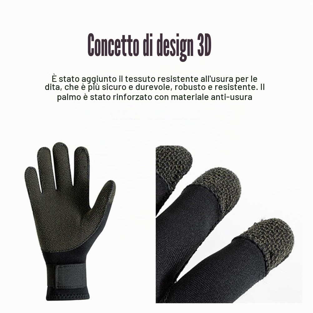 KKPLZZ Guanti da Sub in Fibra Organica, Termici Antiscivolo per Snorkeling, Immersioni Subacquee, Surf, Kayak, Rafting