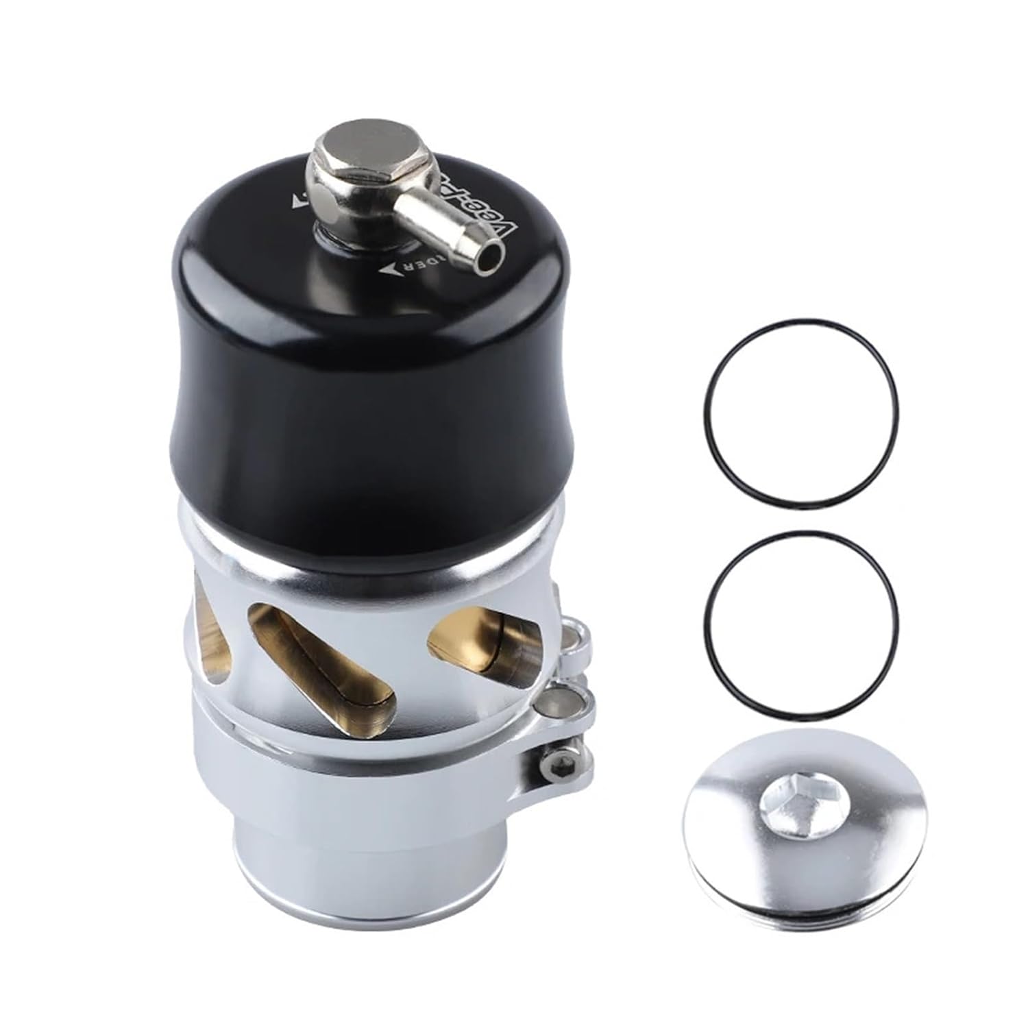 38mm Vポート ターボチャージャー/インタークーラー アルミ製ブローオフバルブ BOV 20 PSI ブラック(Black)
