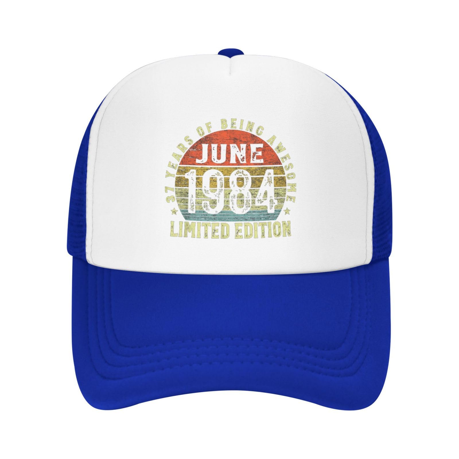 KEAAN 1984 Limited Edition Trucker Hat Summer Mesh Cap with Adjustable Snapback Strap Unisex Blue